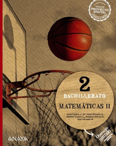 [978-84-143-2957-3] MATEMÁTICAS II. 2º BACHILLERATO. OPERACIÓN MUNDO